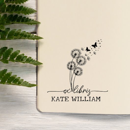 Paardenbloem & Vlinders Custom ex libris Zelfinktende Stempel
