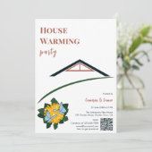 Paardenbloem Vlinders Housewarming Party QR Code Kaart (Staand voorkant)