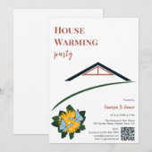 Paardenbloem Vlinders Housewarming Party QR Code Kaart (Voorkant / Achterkant)