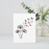 Paardenbloem vlinderstroom briefkaart (Staand voorkant)