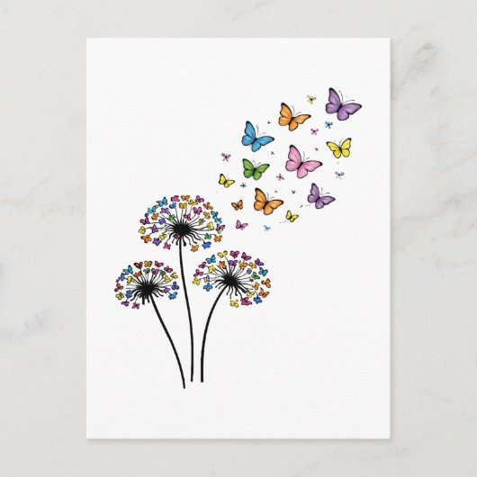 Paardenbloem vlinderstroom briefkaart (Voorkant)