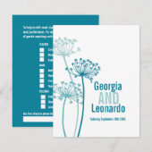 Paardenbloem voor weduwenmaaltijd informatiekaartje (Voorkant / Achterkant)