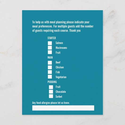 Paardenbloem voor weduwenmaaltijd informatiekaartje (Achterkant)