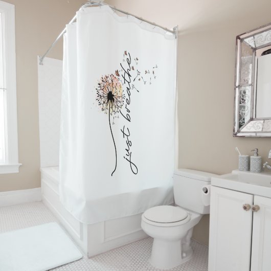 Paardenbloem Wens Douche Gordijn Sunset Vlinders (In situ)