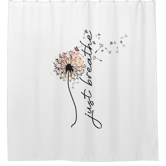 Paardenbloem Wens Douche Gordijn Sunset Vlinders (Voorkant)