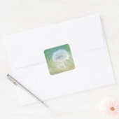 Paardenbloem wens dromerig ontwerp vierkante sticker (Envelop)