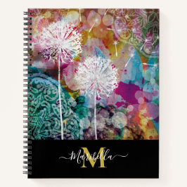 Paardenbloem Wens Maken Persoonlijke Monogram Boho Notitieboek