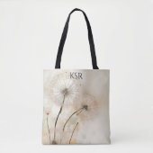Paardenbloem Wens Monogram Schoudertas Tote Bag (Voorkant)