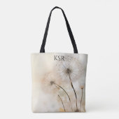 Paardenbloem Wens Monogram Schoudertas Tote Bag (Achterkant)
