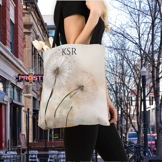 Paardenbloem Wens Monogram Schoudertas Tote Bag