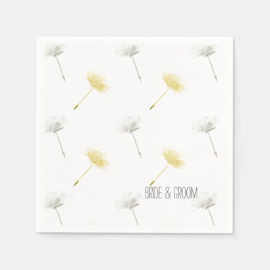 Paardenbloem Wensbloemen Vrijgezellenfeest Servetten (Voorkant)