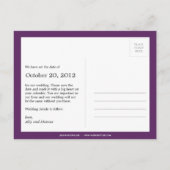 Paardenbloem wensfoto Save the date (Paarse) Aankondigingskaart (Achterkant)