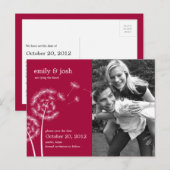 Paardenbloem Wensfoto Sla de datum op (Raspberry) Aankondigingskaart (Voorkant / Achterkant)