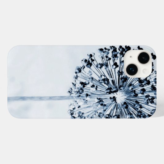 Paardenbloem wenst chique blauwe aangepaste bloems Case-Mate iPhone case (Achterkant (horizontaal))