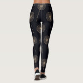 Paardenbloem wenst patroon roos goud en zwart leggings (Achterkant)
