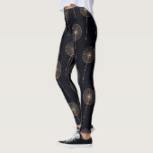 Paardenbloem wenst patroon roos goud en zwart leggings (Links)