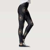 Paardenbloem wenst patroon roos goud en zwart leggings (Rechts)