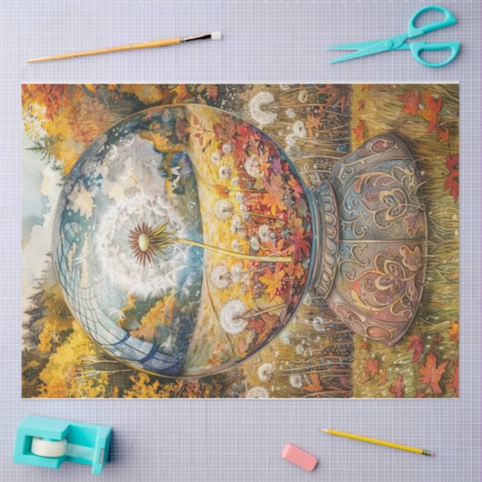 Paardenbloem Wereldbol Tissuepapier (Craft)