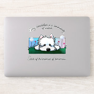Paardenbloem Westie Dog Custom-Cut Vinyl Sticker