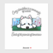 Paardenbloem Westie Dog Custom-Cut Vinyl Sticker (Vel)