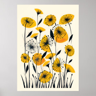 Paardenbloem wildflower veld Sierkussen Poster