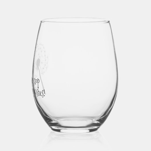 Paardenbloem Wishes Stemless wijnglas Wijnglas Zonder Voet (Links)
