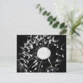 paardenbloem zwart briefkaart (Staand voorkant)