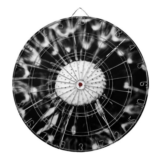 paardenbloem zwart dartbord (Voorkant)