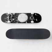 paardenbloem zwart persoonlijk skateboard (Horizontaal)