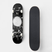 paardenbloem zwart persoonlijk skateboard (Voorkant)