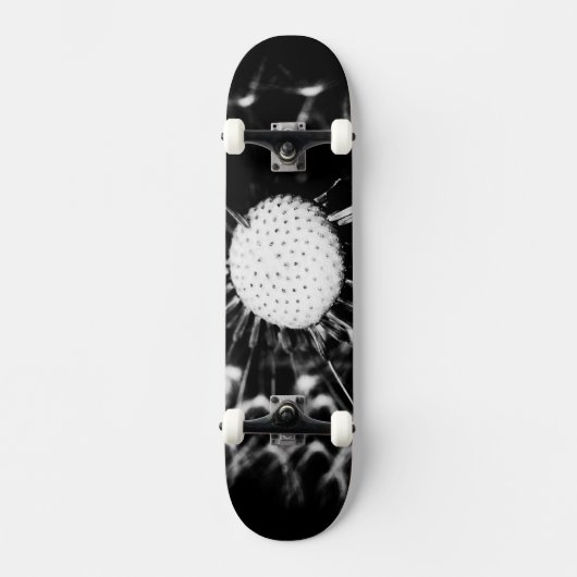 paardenbloem zwart persoonlijk skateboard (Voorkant)