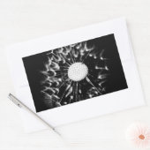 paardenbloem zwart rechthoekige sticker (Envelop)