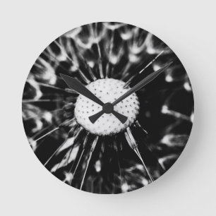 paardenbloem zwart ronde klok