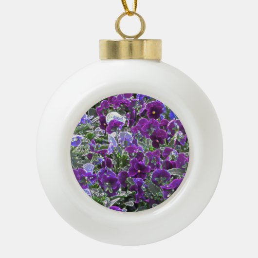 Paardenbloemen 8420 keramische bal ornament (Voorkant)