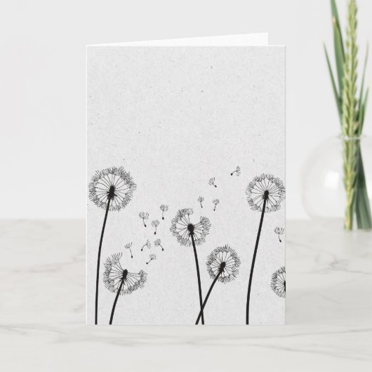 Paardenbloemen Bloemen Pluizen Spores Grijs Kaart (Voorkant)