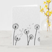 Paardenbloemen Bloemen Pluizen Spores Grijs Kaart (Gele Bloem)
