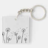 Paardenbloemen Bloemen Pluizen Spores Grijs Sleutelhanger (Achterkant)