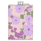 Paardenbloemen, bloempatroon, patroon van bloemen heupfles (Achterkant)