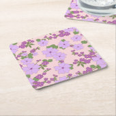 Paardenbloemen, bloempatroon, patroon van bloemen kartonnen onderzetters (Schuin)