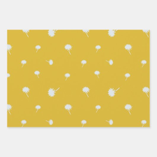 Paardenbloemen cadeauverpakking set inpakpapier vel (Voorkant)