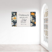 Paardenbloemen Daisies Navy Blue 21e verjaardag We Spandoek
