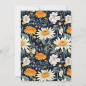 Paardenbloemen Daisies Navy Blue Volwassene 60e Ve Kaart (Achterkant)
