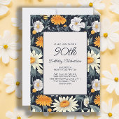 Paardenbloemen Daisies Navy Blue Volwassene 90e Ve Kaart