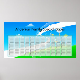 Paardenbloemen Eeuwige Kalender Poster