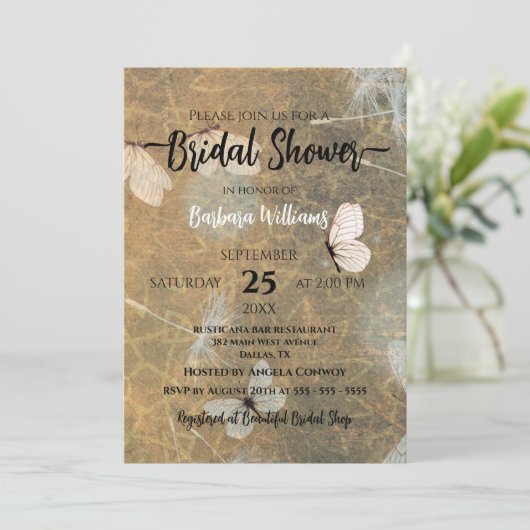 Paardenbloemen en Vlinders Rustiek Vrijgezellenfee Kaart (Staand voorkant)