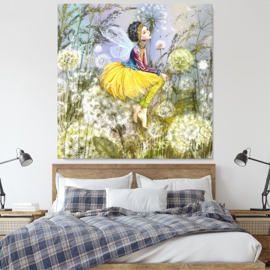 Paardenbloemen Fantasie Canvas Print (Insitu (Slaapkamer))