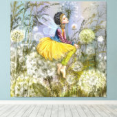 Paardenbloemen Fantasie Canvas Print (Insitu (Houten vloer))