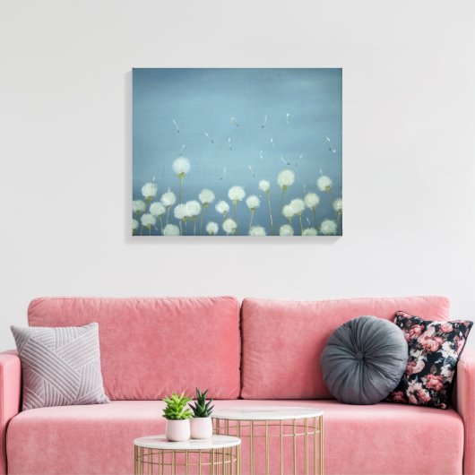 paardenbloemen gaan zaaien - muur hangen!!! canvas afdruk (Insitu (Woonkamer))