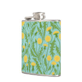 Paardenbloemen, groen, geel en blauw heupfles (Links)