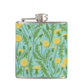 Paardenbloemen, groen, geel en blauw heupfles (Voorkant)